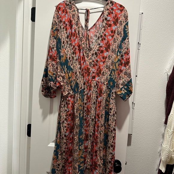 Chic Soul Who You Are Coral-Teal Dress - Picture 2 of 3